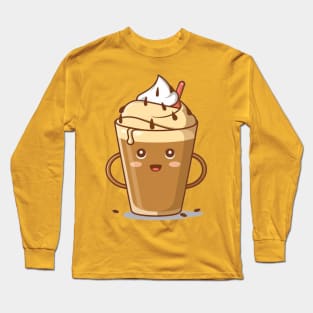 "Elixir of Indulgence: Tempting Affogato Symphony"- Coffee Food Icecream Long Sleeve T-Shirt